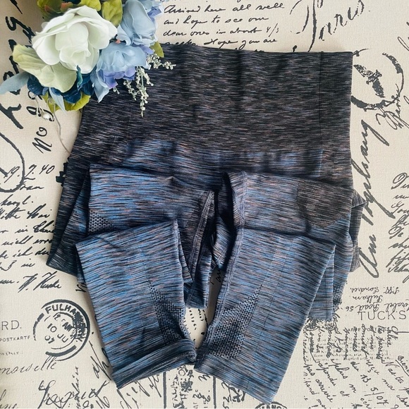 LNDR Super Sculpting Seamless Workout 6/8 Leggings in Blue Multi Sky Dye Sz M/L - Picture 10 of 13